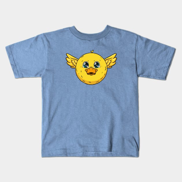 Duckling Fluff Ball Kids T-Shirt by Chimera Cub Club